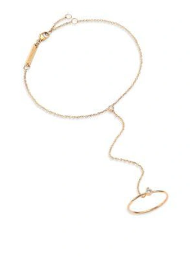 Shop Zoë Chicco Diamond & 14k Yellow Gold Hand Chain Bracelet