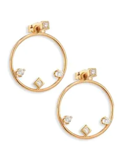 Shop Zoë Chicco Diamond & 14k Yellow Gold Hoop Earrings/1.25"