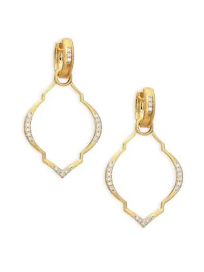 Shop Jude Frances Casablanca Moroccan Diamond & 18k Yellow Gold Earring Charm Frames