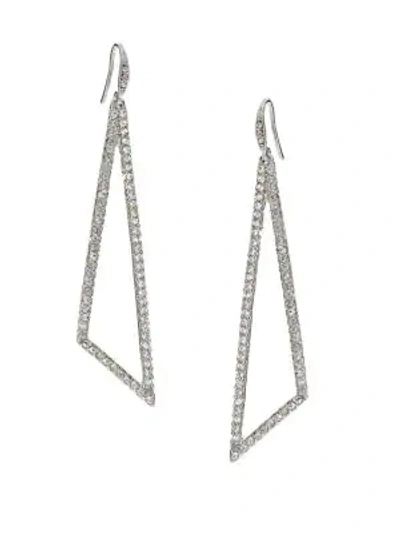 Shop Abs By Allen Schwartz Pavé Triangle Drop Earrings In Silver