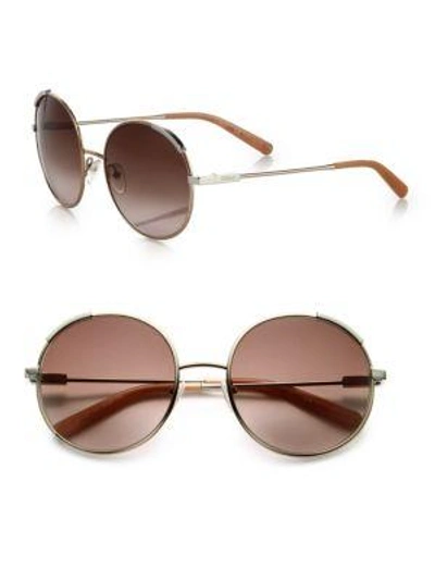 Shop Chloé Eria 56mm Round Sunglasses In Rose Gold