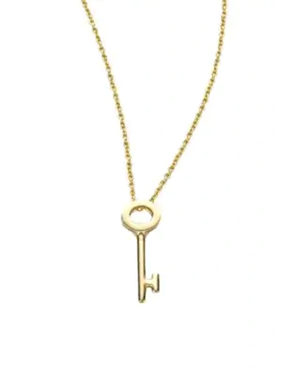 Shop Roberto Coin Women's Tiny Treasures 18k Yellow Gold Key Pendant Necklace