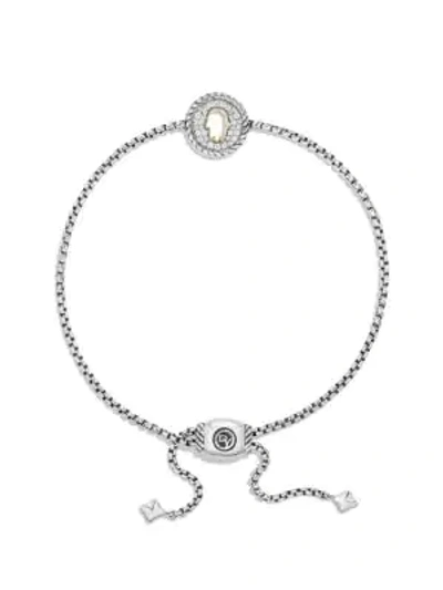 Shop David Yurman Cable Collectibles Hamsa Charm Bracelet With Diamonds And 18k Gold In Silver-gold