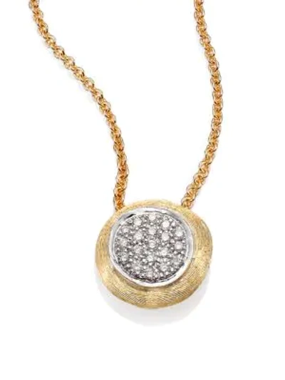 Shop Marco Bicego Women's Delicati Diamond, 18k Yellow & White Gold Pendant Necklace