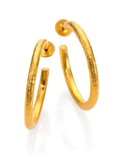 Shop Gurhan Edifice 24k Yellow Gold Classic Hoop Earrings/1.25"