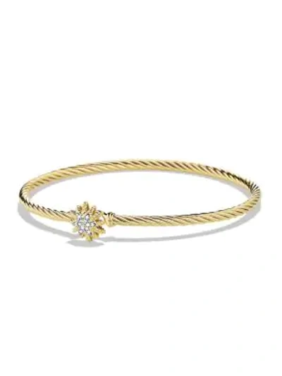 Shop David Yurman Starburst Single-station Cable Bracelet With Diamonds In Gold