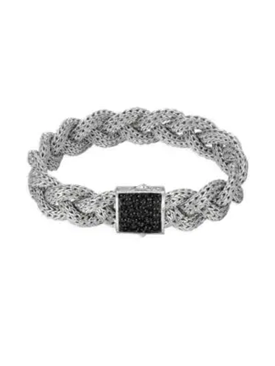 Shop John Hardy Classic Chain Black Sapphire & Sterling Silver Medium Braided Bracelet