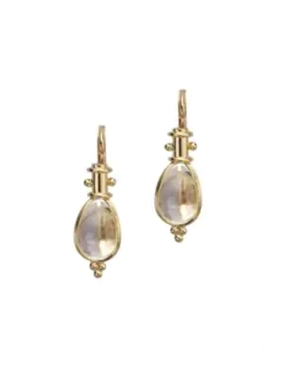 Shop Temple St Clair Women's Classic Rock Crystal & 18k Yellow Gold Amulet Drop Earrings