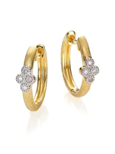 Shop Jude Frances Diamond & 18k Yellow Gold Small Hoop Earrings/0.65"