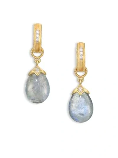 Shop Jude Frances Lisse Pear-shape Briolette Earring Charms In Blue