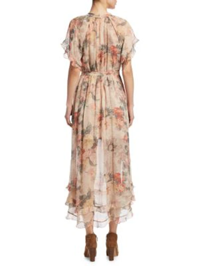 Shop Zimmermann Sunny Frill Silk Floral Swing Dress In Cream Washed Floral