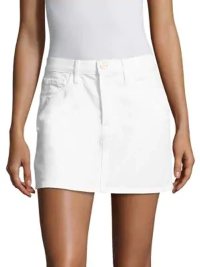 Shop Frame Le Mini White Denim Skirt