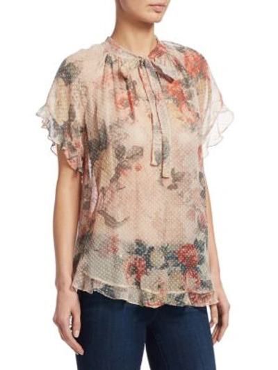 Shop Zimmermann Radiate Cascade Floral Top In Cream Washed Floral