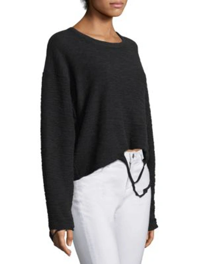 Shop Twenty Distressed Jersey Sweater In Chalk