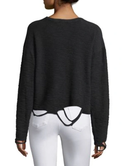 Shop Twenty Distressed Jersey Sweater In Jet Black