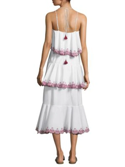 Shop Rebecca Minkoff Carissa Layered Dress In White Red