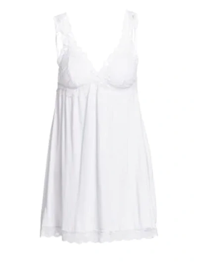 Shop Eberjey Matilda Lace & Jersey Chemise In White
