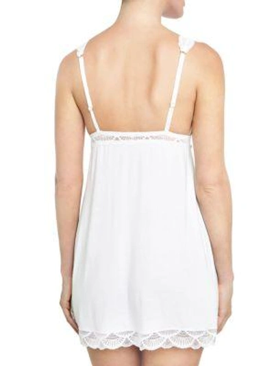 Shop Eberjey Matilda Lace & Jersey Chemise In White