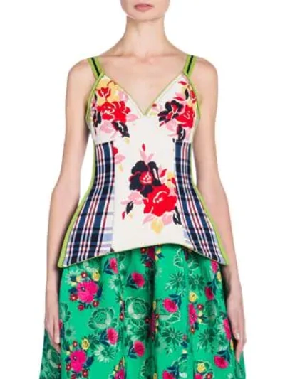 Shop Marni Floral Stretch Tank Top In Floral Patch