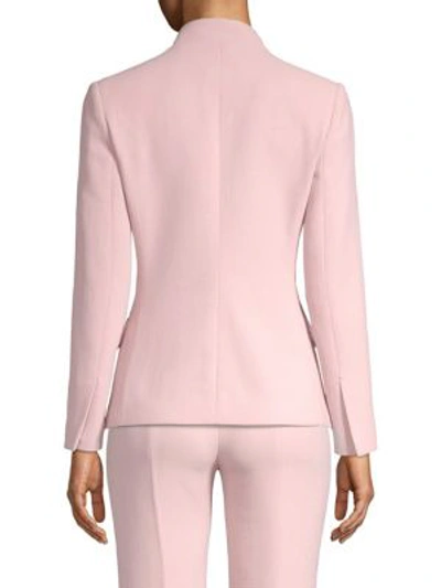 Shop Agnona Wool Double Crepe Fitted Jacket In Light Pink