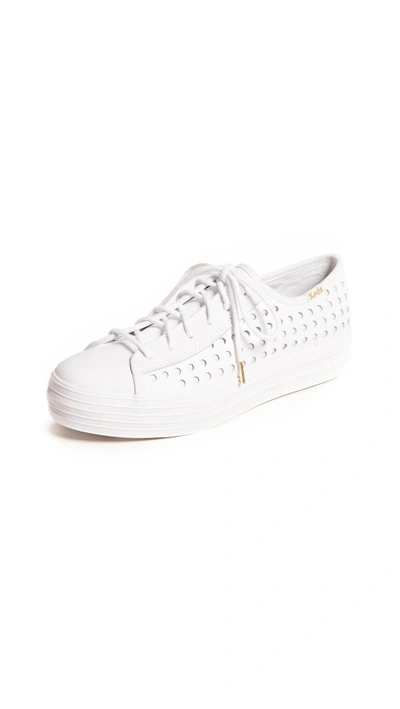 Shop Keds Triple Kick Perforated Sneakers In White