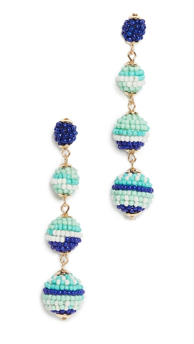 Shop Rebecca Minkoff Blair Beaded Ball Drop Earrings In Blue Multi