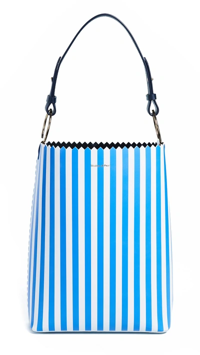 Shop Mother Of Pearl Ora Bucket Bag In Blue/white