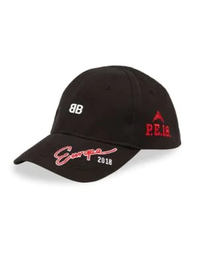 Balenciaga Black Bb Europe Embroidered Cap | ModeSens