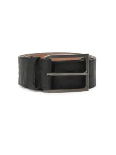 Shop Fendi Logo Embossed Belt In Black