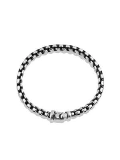 Shop David Yurman Men's Chain Collection Sterling Silver Bracelet In Black