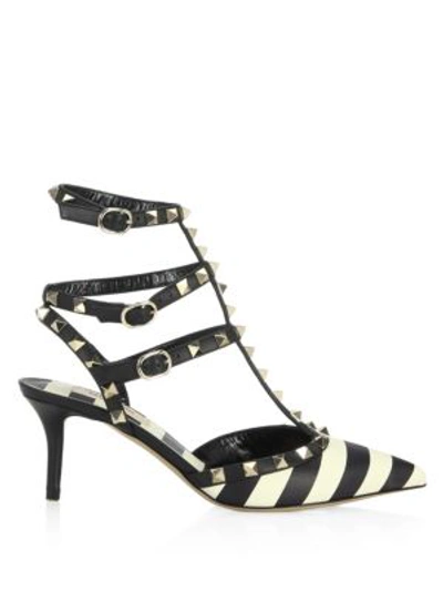 Shop Valentino Rockstud Leather Pumps In Multi