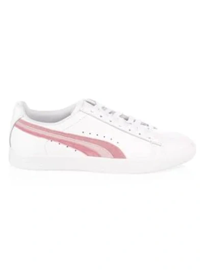 Shop Puma Clyde L Velfs Leather Sneakers In White