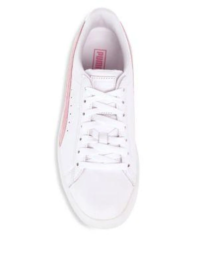 Shop Puma Clyde L Velfs Leather Trainers In White