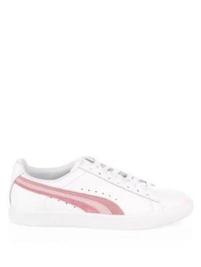 Shop Puma Clyde L Velfs Leather Trainers In White
