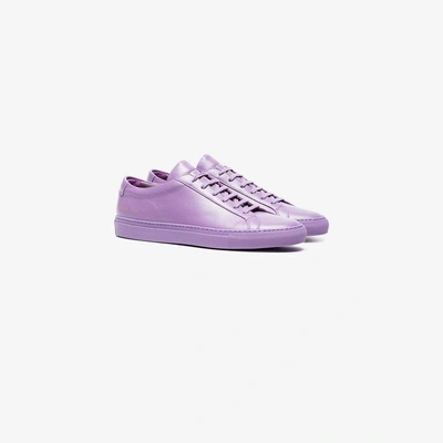 Shop Common Projects Purple Achilles Leather Sneakers In Pink&purple