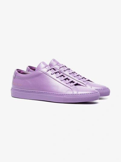 Shop Common Projects Purple Achilles Leather Sneakers In Pink&purple