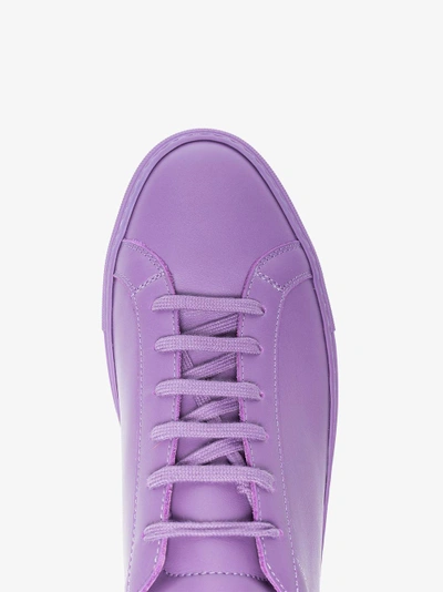 Shop Common Projects Purple Achilles Leather Sneakers In Pink&purple