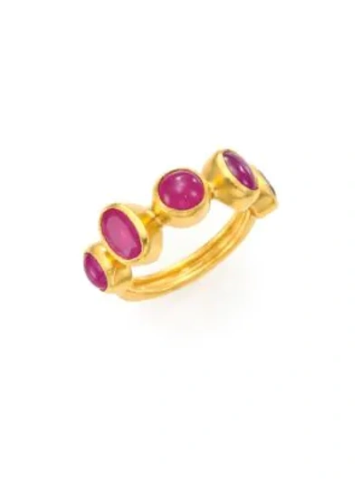 Shop Gurhan Women's Amulet Hue Ruby & 24k Yellow Gold Ring