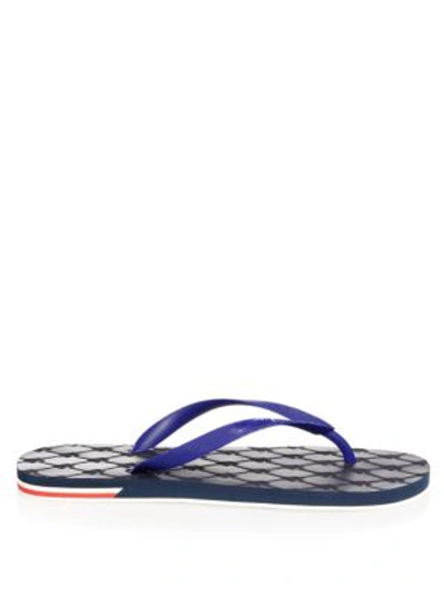 Shop Moncler Kilian Flip Flops In Navy