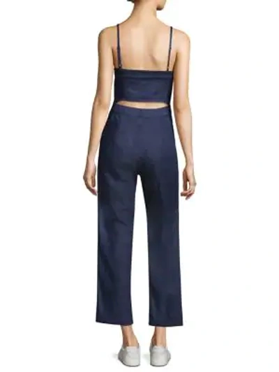 Shop 3x1 Peek-a-boo Denim Jumpsuit In Colette