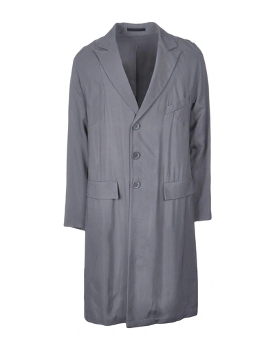 Shop Giorgio Armani Overcoats In Grey