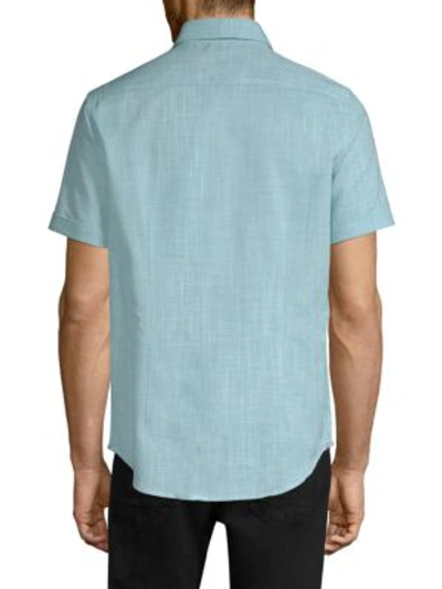 Shop Robert Graham Isia Button-down Shirt In Teal
