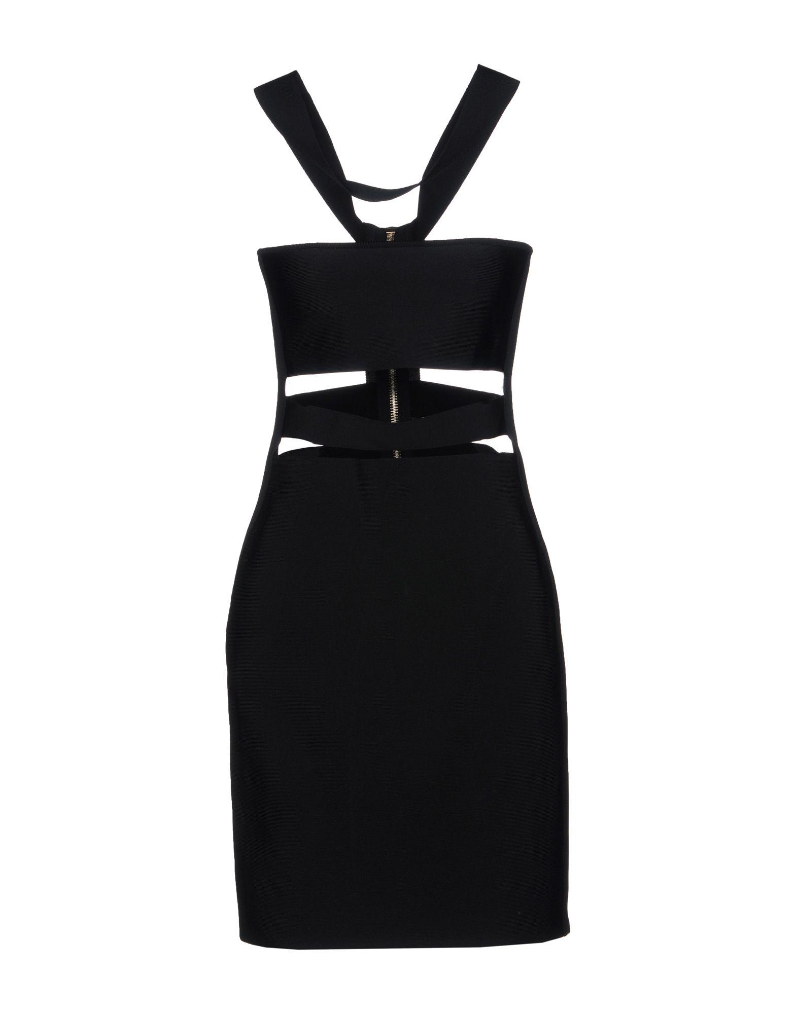 Balmain Short Dresses In Black | ModeSens