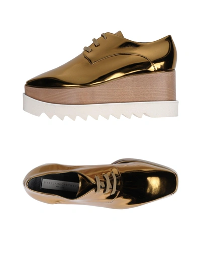 Shop Stella Mccartney Laced Shoes In Gold