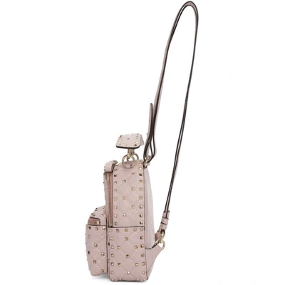 Shop Valentino Pink  Garavani Paper Leather Mini Quilted Backpack