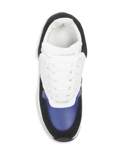 Shop Alexander Mcqueen Lace-up Leather Chunky Sneakers In Multi
