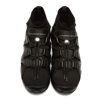 Shop Alexander Mcqueen Black Knit Sock Sneakers In 1000 Black