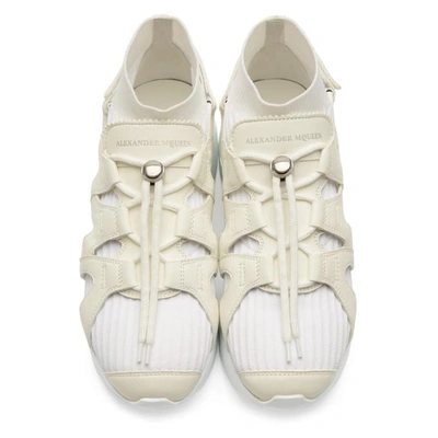 Shop Alexander Mcqueen White Knit Sock Sneakers In 9068whtpan