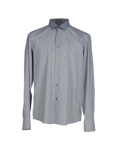 Shop Lanvin Checked Shirt In Grey