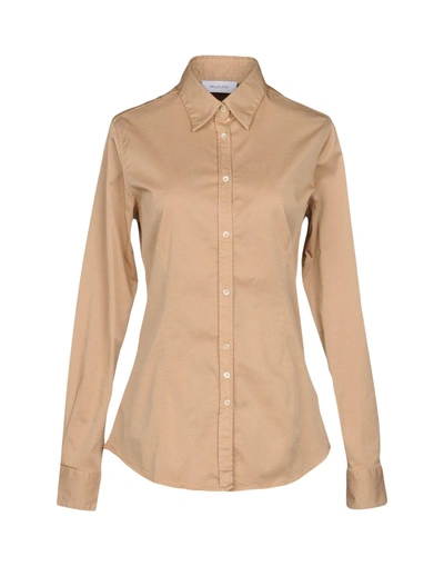Shop Aglini Solid Color Shirts & Blouses In Sand